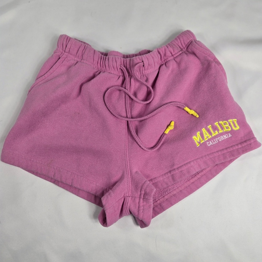 Social Scene Malibu California Shorts Lounge Drawstring Casual Pink S Shortie